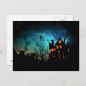 Witch's Briefkaart met haunted House (Voorkant / Achterkant)