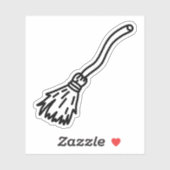 Witch's Broom Doodle Sticker (Vel)