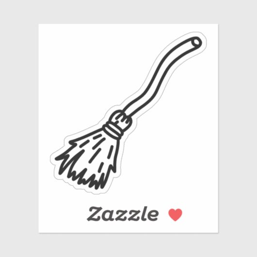 Witch's Broom Doodle Sticker (Vel)