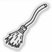 Witch's Broom Doodle Sticker (Voorkant)
