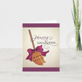 Witch's Broom Halloween wenskaart Kaart