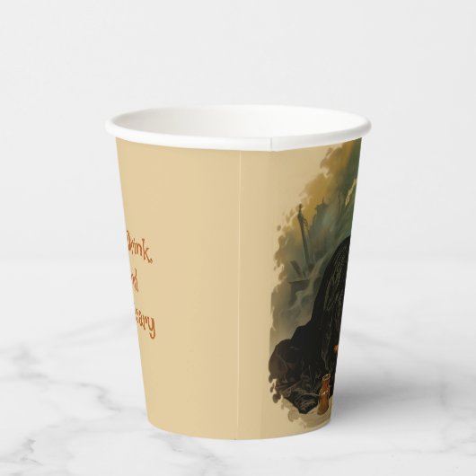 Witch's Cauldron Halloween - Eet, Drink, wees eng Papieren Bekers (Rechts)