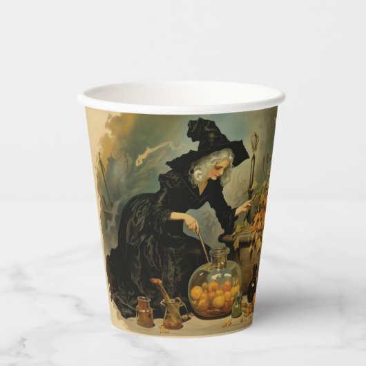 Witch's Cauldron Halloween - Eet, Drink, wees eng Papieren Bekers (Voorkant)