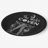 Witch's Coven Witch Legs Zwart Wit Halloween Papieren Bordje (Gekanteld)