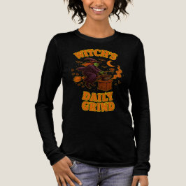Witch's Daily Grind Barista Humor Halloween Koffie Tri-Blend Shirt