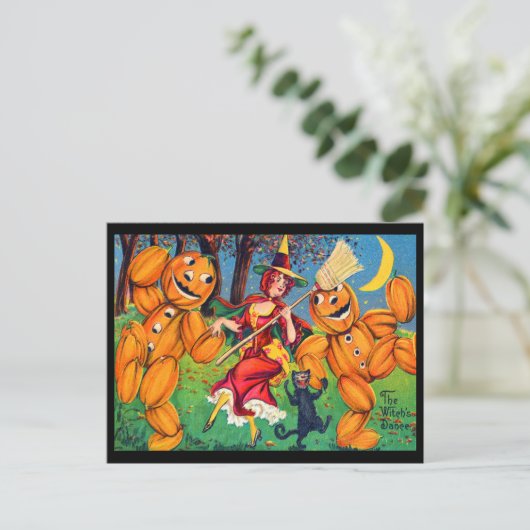 Witch's Dance Halloween Briefkaart (Staand voorkant)