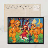 Witch's Dance Halloween Briefkaart (Voorkant / Achterkant)