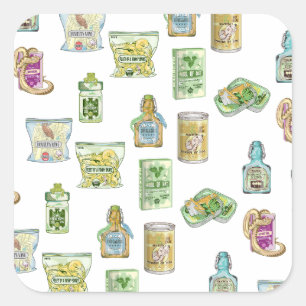 Witch's drankpatroon dubbel vierkante sticker