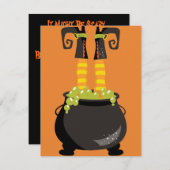 Witch's Feet Stikken uit een bellende cauldron Kaart (Voorkant / Achterkant)