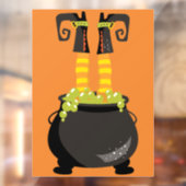 Witch's Feet Stikken uit een bellende cauldron Raamsticker (Vel 2)