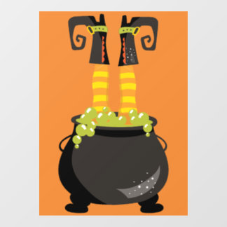 Witch's Feet Stikken uit een bellende cauldron Raamsticker