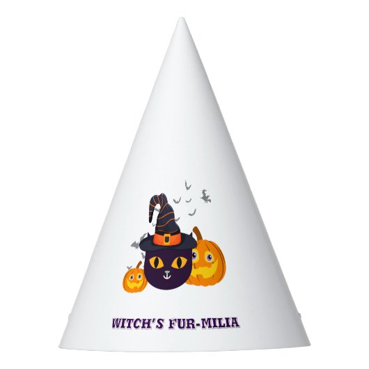 Witch's Fur-Miliar Halloween Feesthoedjes (Voorkant)