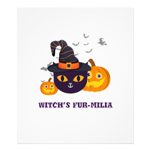 Witch's Fur-Miliar Halloween Foto Afdruk (Voorkant)