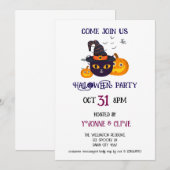 Witch's Fur-Millar Halloween Party Kaart (Voorkant / Achterkant)