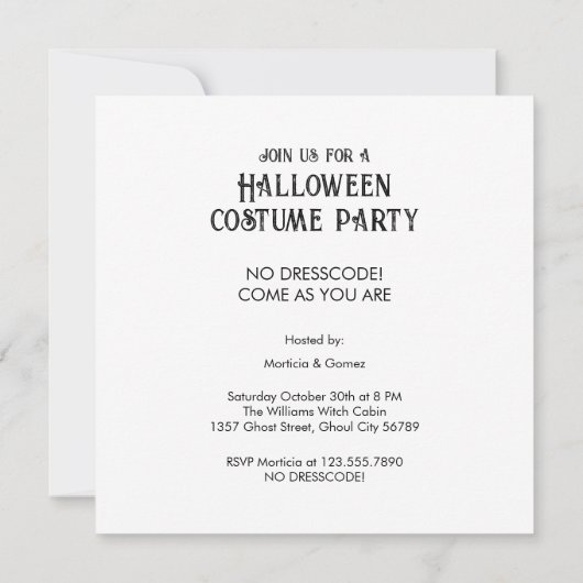 Witch's Halloween Party Kaart (Achterkant)