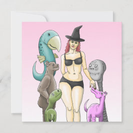 Witch's Halloween Party Kaart