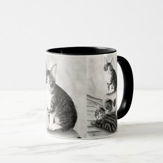Witch's Kittens Cat Skull Gothic Fantasy Art Mok (Voorkant rechts)