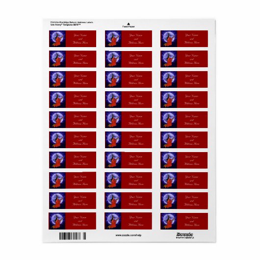 Witch's Moon Fantasy Art Return Address Label (Full Sheet)