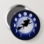 Witch's Moon Phase Badge Ronde Button 4,0 Cm (Voorkant /achterkant)