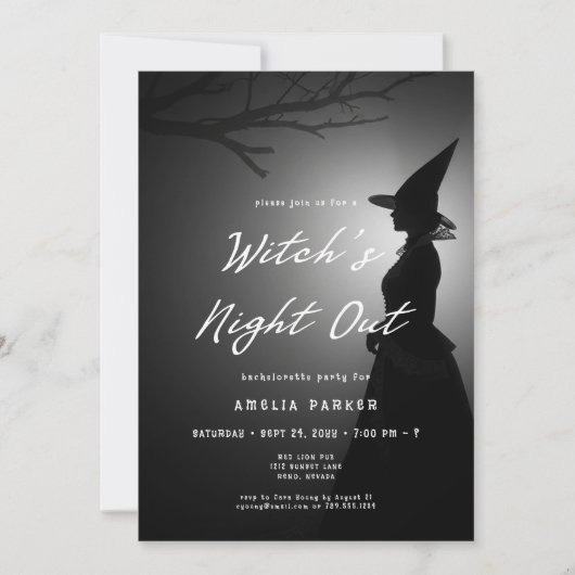 Witch's Night Out Spooky vrijgezellenfeest Kaart (Voorkant)