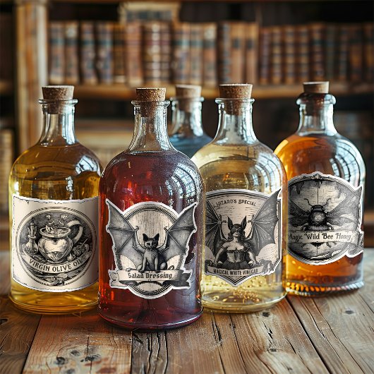 Witch's Pantry Spice Label Potion Fles Stickers