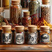 Witch's Pantry Spice Label Potion Fles Stickers