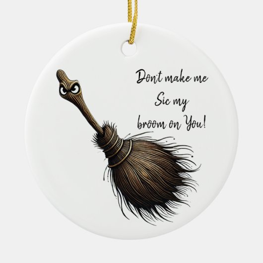 Witch's Pet Broom Ornament (Voorkant)