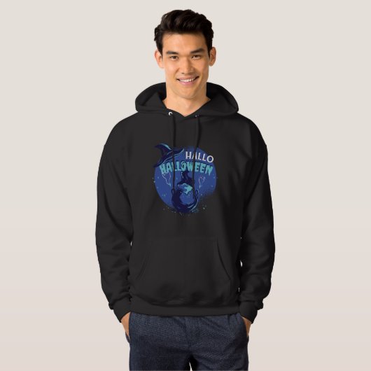 Witchs Pet Halloween Design Hoodie (Voorkant volledig)