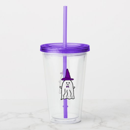 Witch's Pet Halloween Ghost Acryl Drinkbeker (Voorkant)