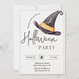 Witch's Pet Halloween Invitation Kaart