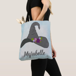Witch's Pet met Flowers Gepersonaliseerd Tote Bag