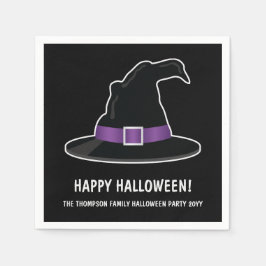 Witch's Pet met Paarse details Happy Halloween Servet