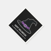 Witch's Pet met Paarse details Happy Halloween Servet (Hoek)