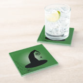 Witch's Pet met Spiderweb Groen Glas Onderzetter (Schuin)