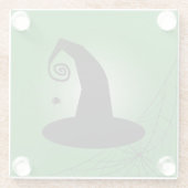 Witch's Pet met Spiderweb Groen Glas Onderzetter Glazen Onderzetter (Achterkant)