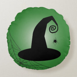 Witch's Pet met Spiderweb Groen Halloween Kussen