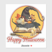 Witch's Pet & Spellbook Halloween Sticker (Vel)