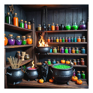 Witch's Potion Room: een magische alchemistische o Foto Afdruk
