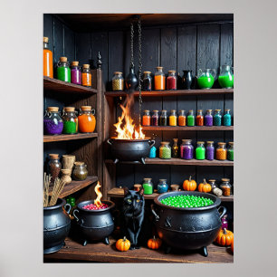 Witch's Potion Room: een magische alchemistische o Poster