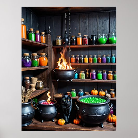 Witch's Potion Room: een magische alchemistische o Poster (Voorkant)
