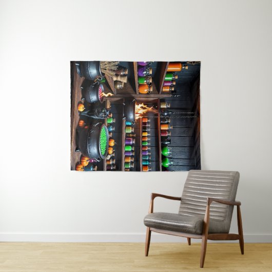 Witch's Potion Room: een magische alchemistische o Wandkleed (In Situ (horizontaal))