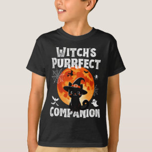 Witch's Purrfect Companion Schattige Halloween Cat T-shirt