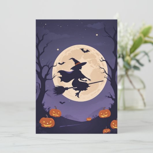 Witch's Spell - Halloween Groetjes Kaart (Staand voorkant)