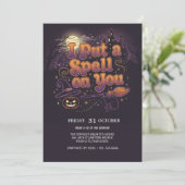 Witch's Spell Halloween Party Uitnodiging (Staand voorkant)