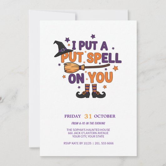 Witch's Spell Halloween Party Uitnodiging (Voorkant)