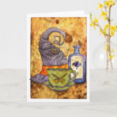 Witch's Tea Wenskaart Kaart (Gele Bloem)