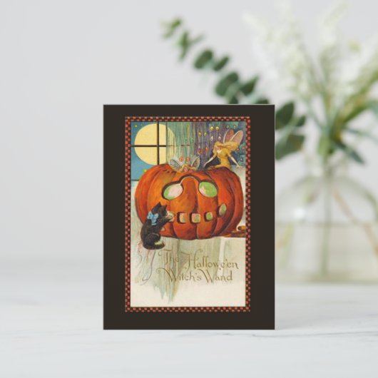 Witch's Wand Halloween Briefkaart (Staand voorkant)