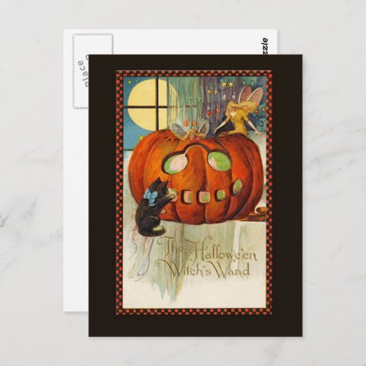 Witch's Wand Halloween Briefkaart (Voorkant / Achterkant)