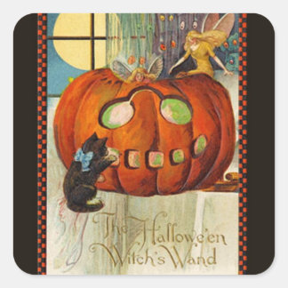 Witch's Wand Halloween Vierkante Sticker