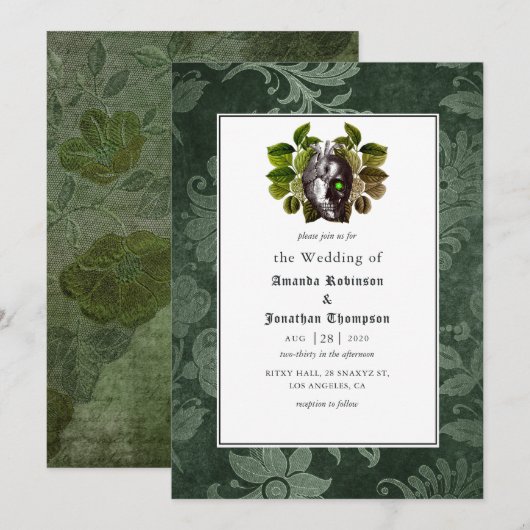 Witchwood Gothic Wedding Kaart (Voorkant / Achterkant)